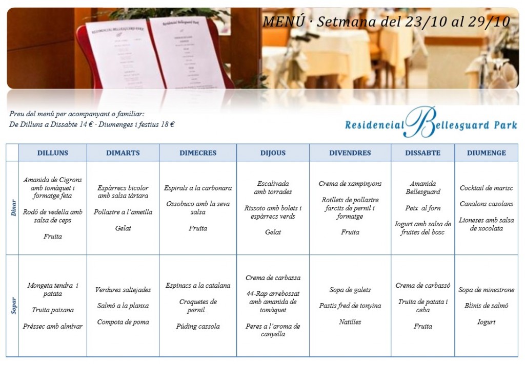 menu bellesguard 23-10